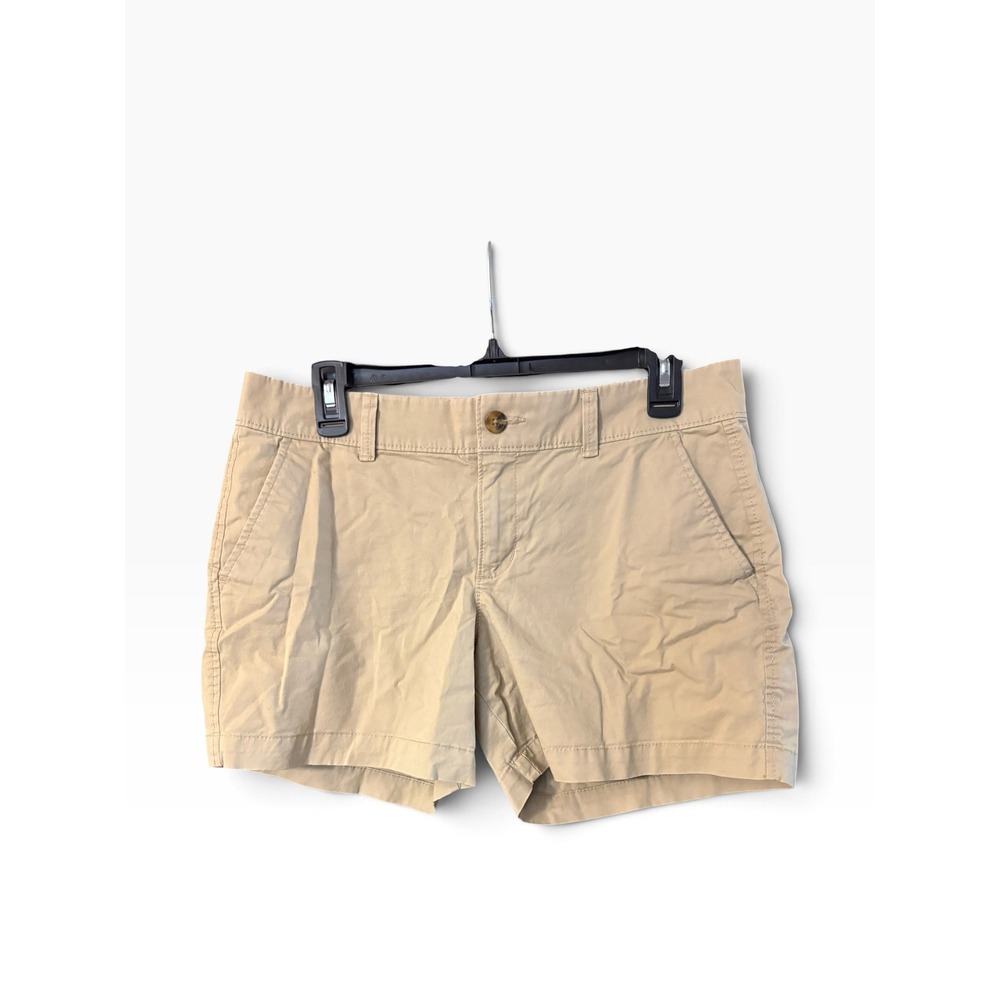 Old Navy Womens Khaki Chino Shorts Tan Mid Rise Size 6